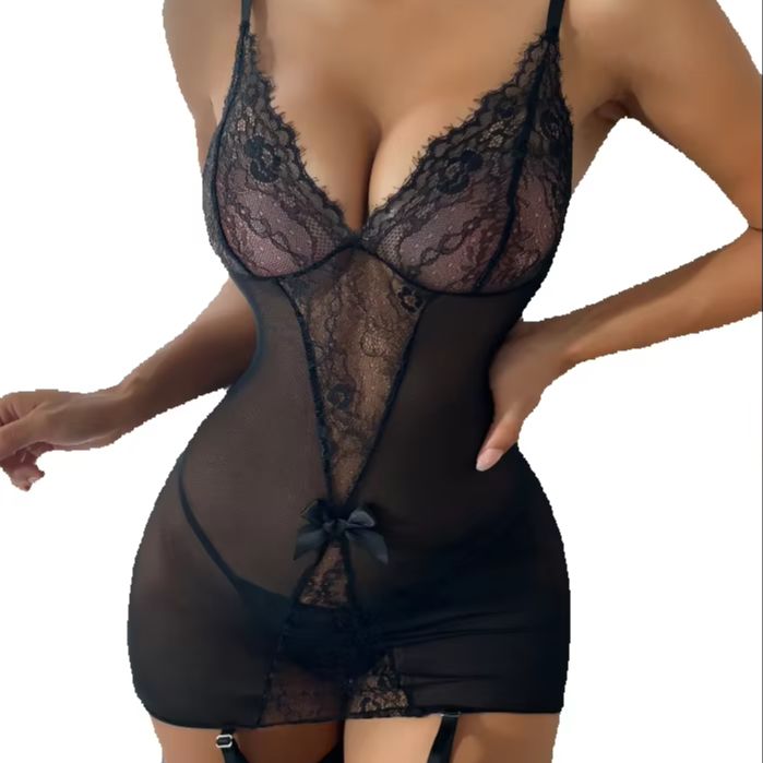 Garter Belt Set - Dantel İç Çamaşırı Seti Çoraplı Seksi