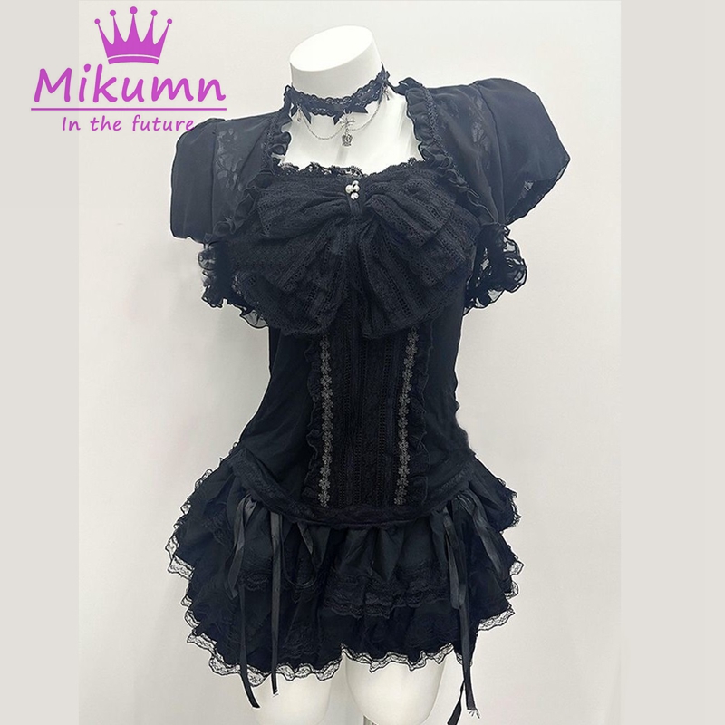 Cami Top Lace - Mikumn Gotik Lolita Siyah Dantel 3