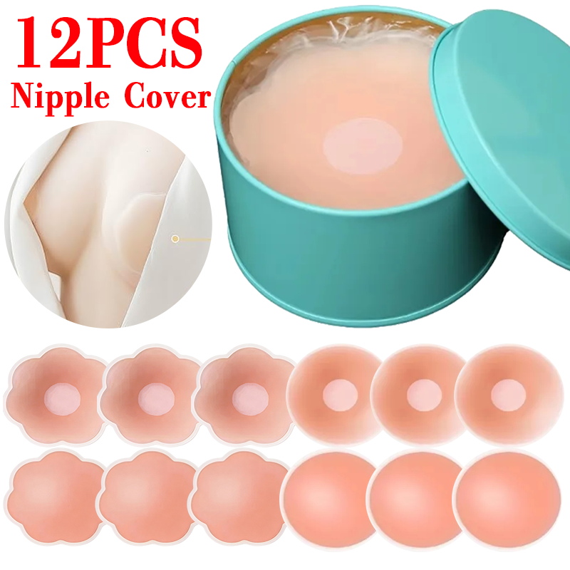 Nipple Cover Pasties - 6/12 adet görünmez kendinden yapışkanlı göğüs