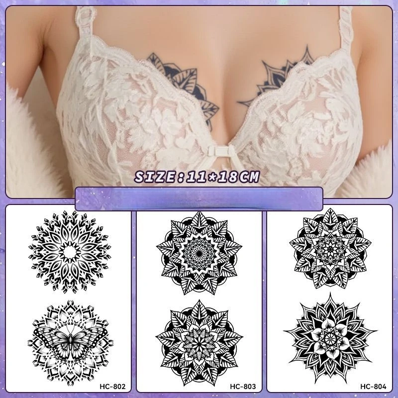 Nipple Cover Pasties - Göğüs Bitkisel Suyu Geçici Dövmeler Datura