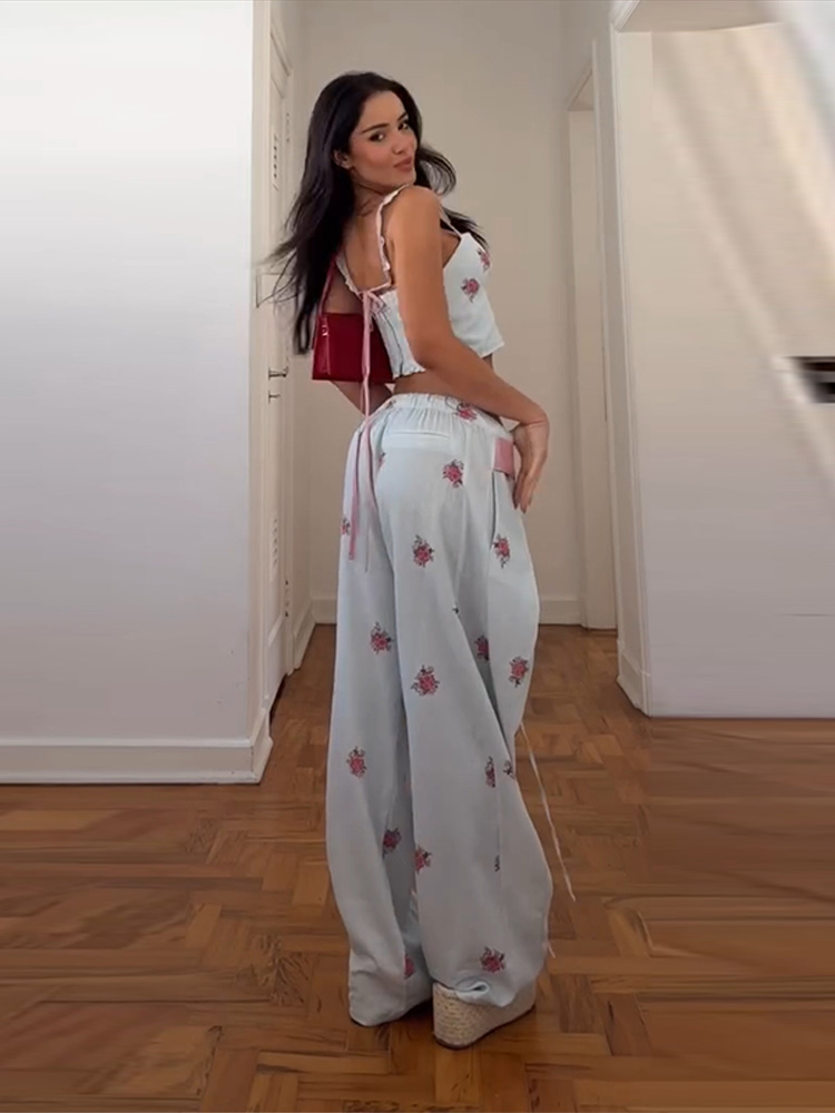 Y2K Çiçek Baskılı 2 Parça Takı - Cami Top Lace incelemesi ve fiyatı